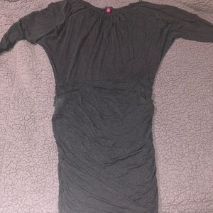 Gray ruched to the knee, dress